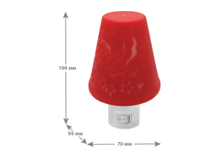 Ночник светодиод с выкл Camelion NL-193 0.5W 4LED 100x70x95 Светильник красный 220V, пластик